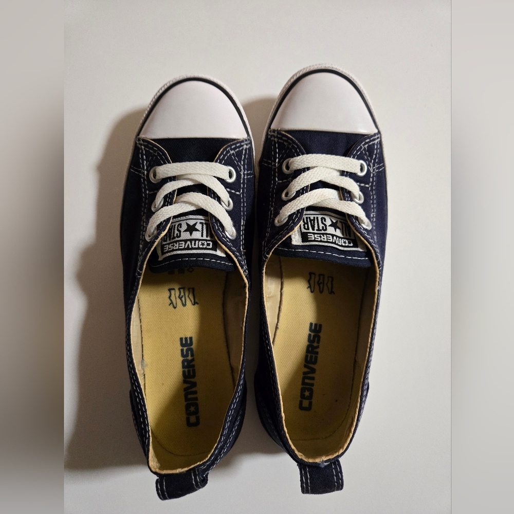Women's Navy Blue Ballet Flats Converse Sneakers